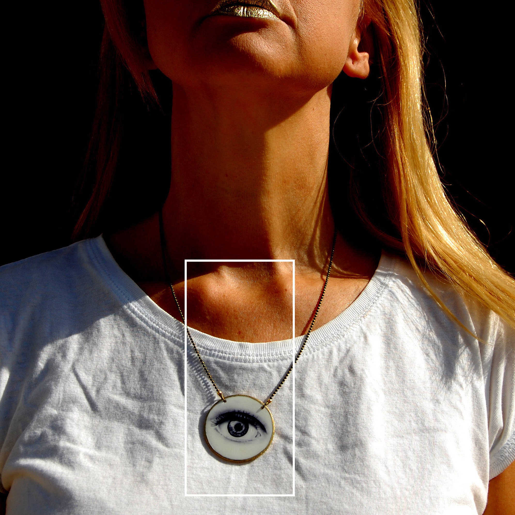 Eye Necklace Modern Necklace Illustrated Jewelry Etsy UK