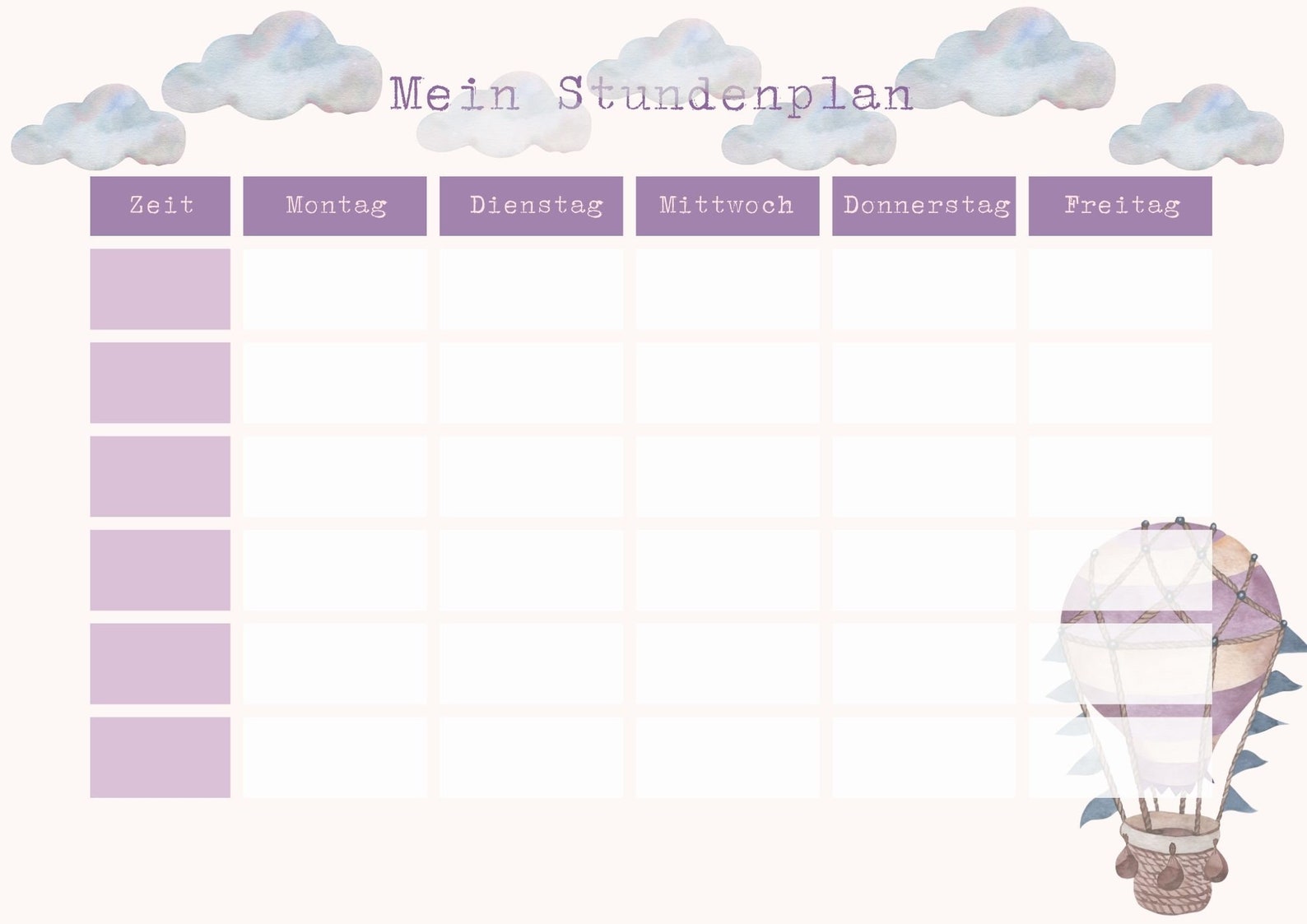 Timetable Download, Digital Download, Timetable, Back to School - Etsy