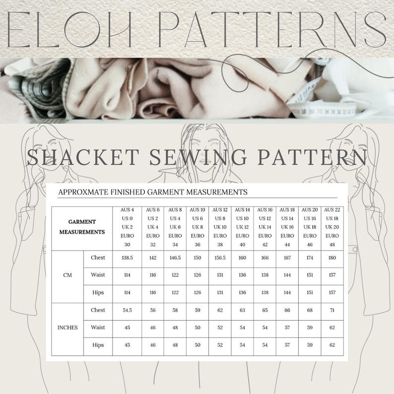 ELOH Shacket Jacket Sewing Pattern - Etsy