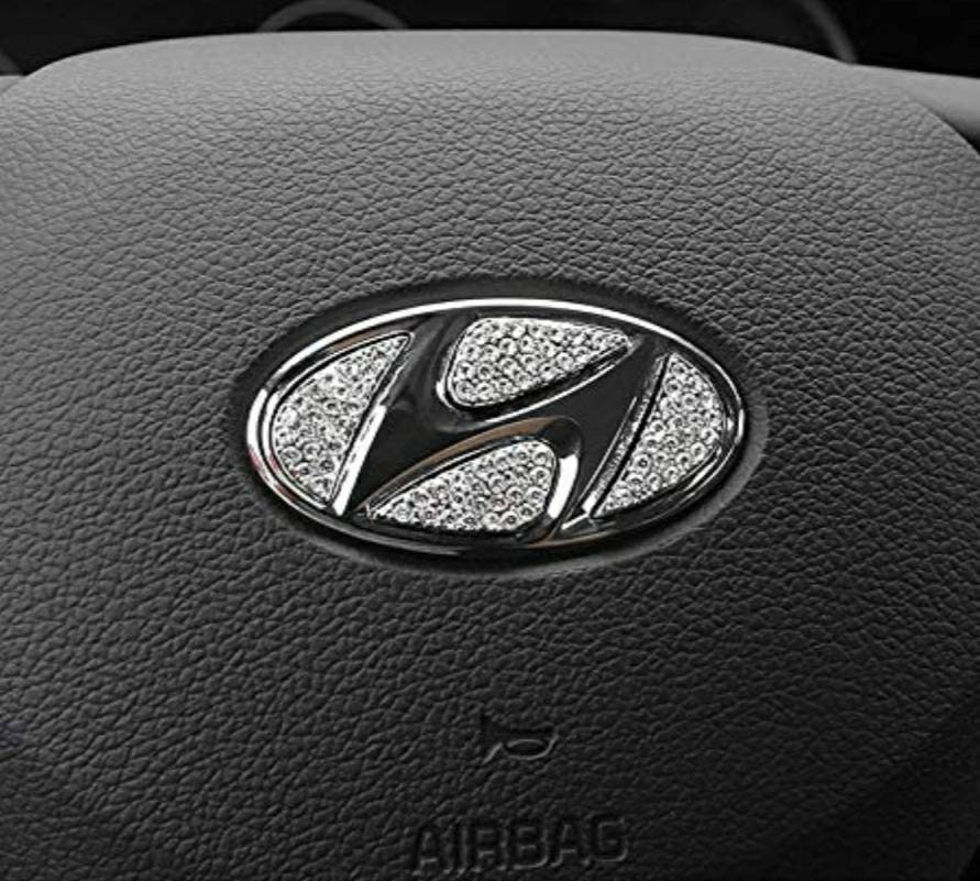 Bling Glitter Lenkrad Emblem Aufkleber Kompatibel mit Hyundai