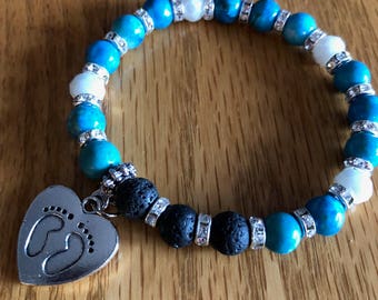 Baby Feet Charm Essential Oil Diffuser Bracelet