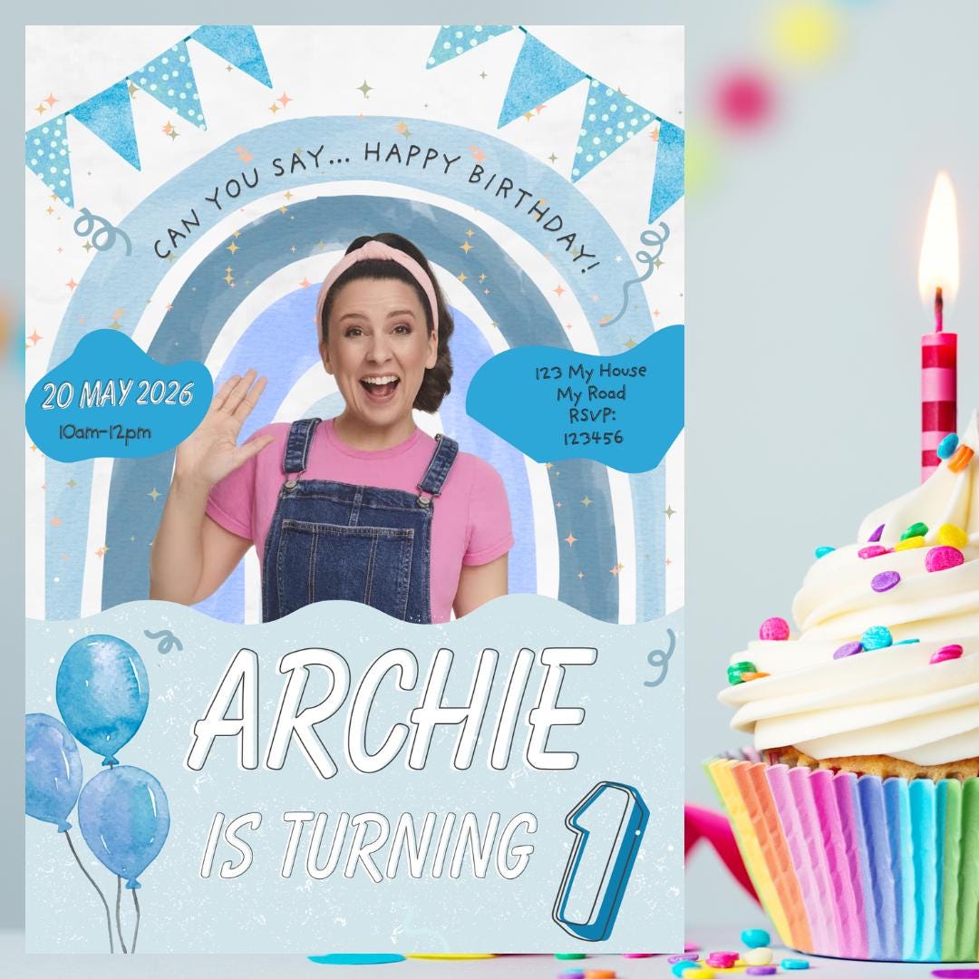 Ms Rachel Birthday Invitation Blue - Etsy