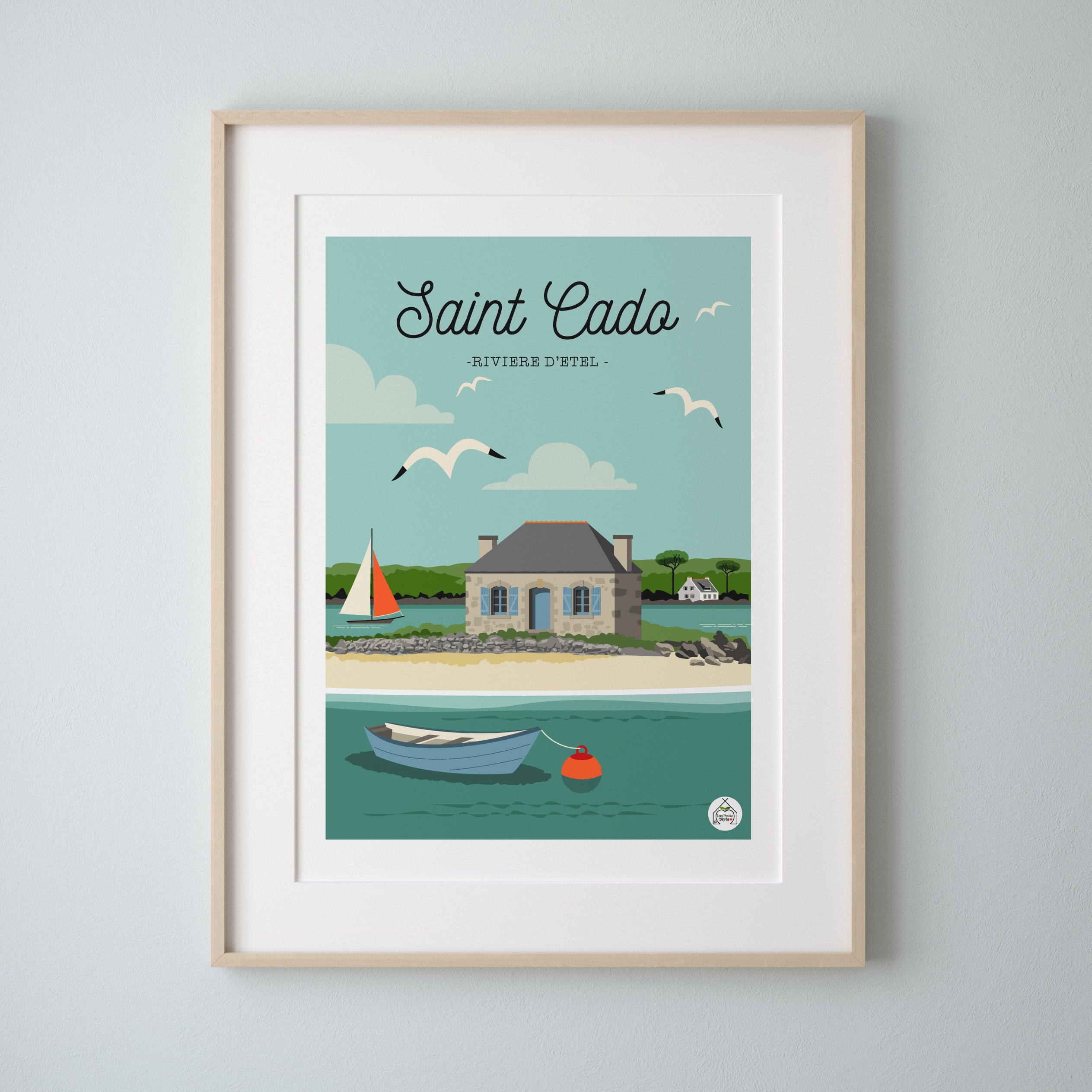 Affiche Saint-Cado Rivière d'etel 30x40cm - Série Bain de Mer