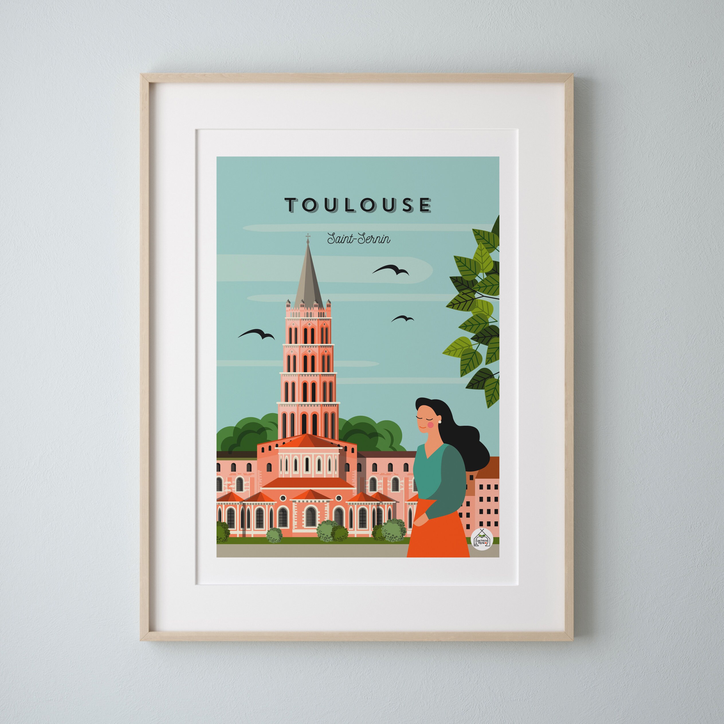 Affiche Toulouse Vintage 30x40cm - Saint-Sernin/ Série Douce France