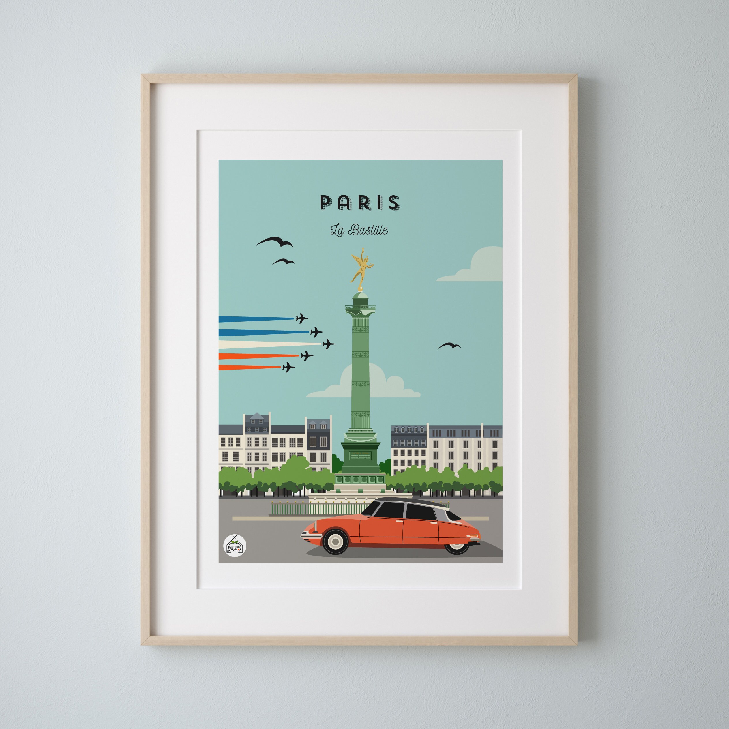 Affiche Paris La Bastille 30x40cm - Série Douce France