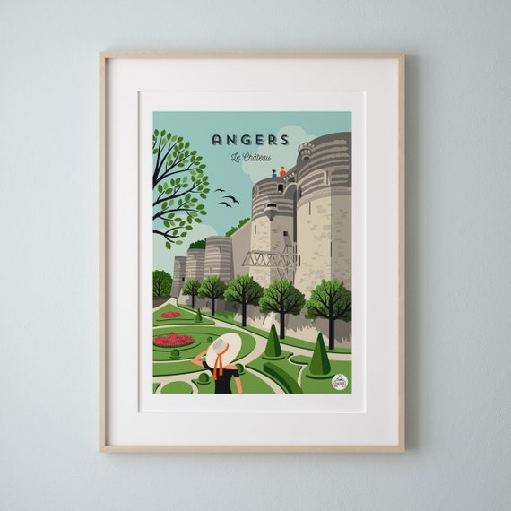 Angers 30x40cm Poster La Chateau Series Douce France Etsy