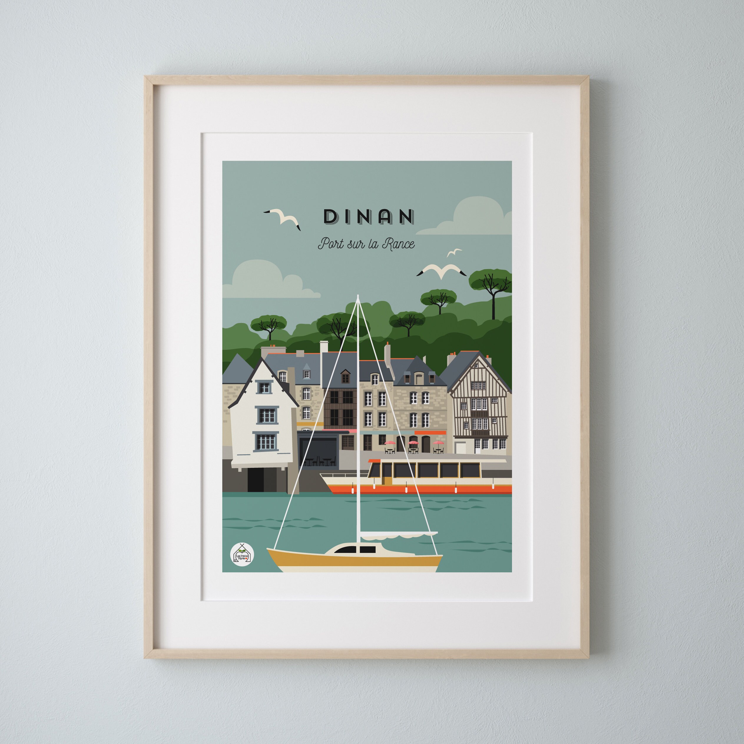 Affiche Dinan 30x40cm - Port sur La Rance/Série Douce France