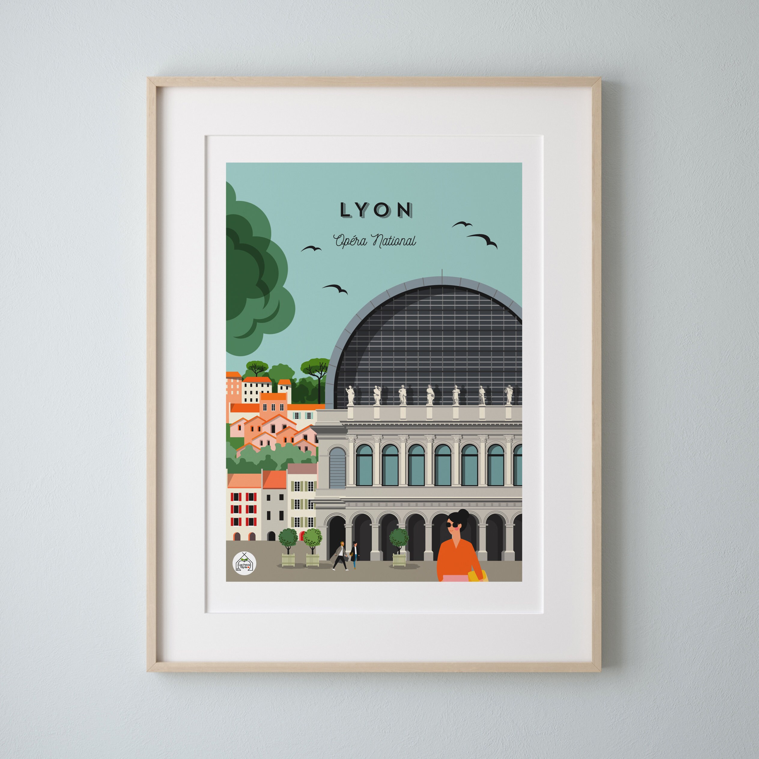 Affiche Lyon Opéra National 30x40cm - Série Douce France