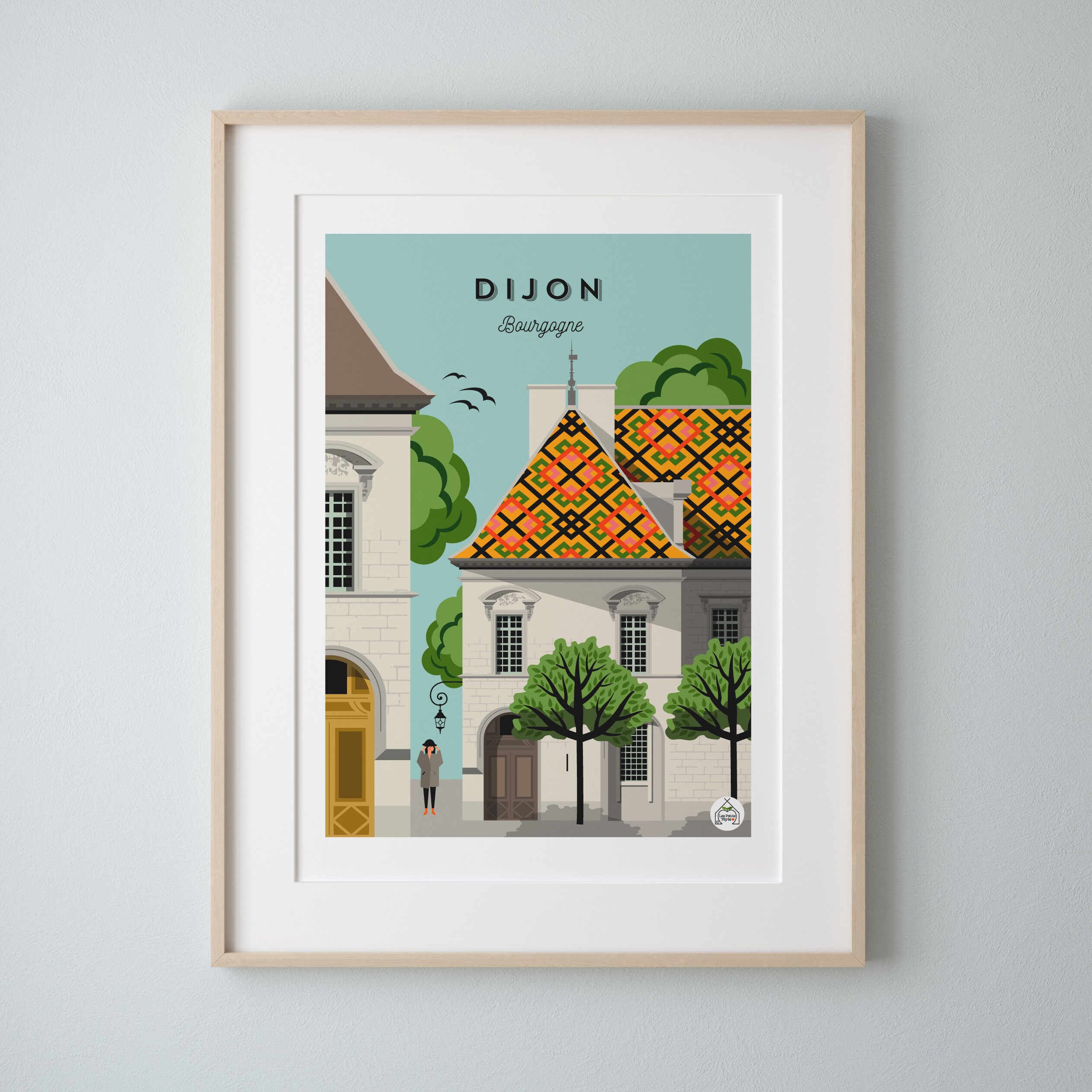 Affiche Dijon Vintage 30x40cm - Bourgogne/Serie Douce France