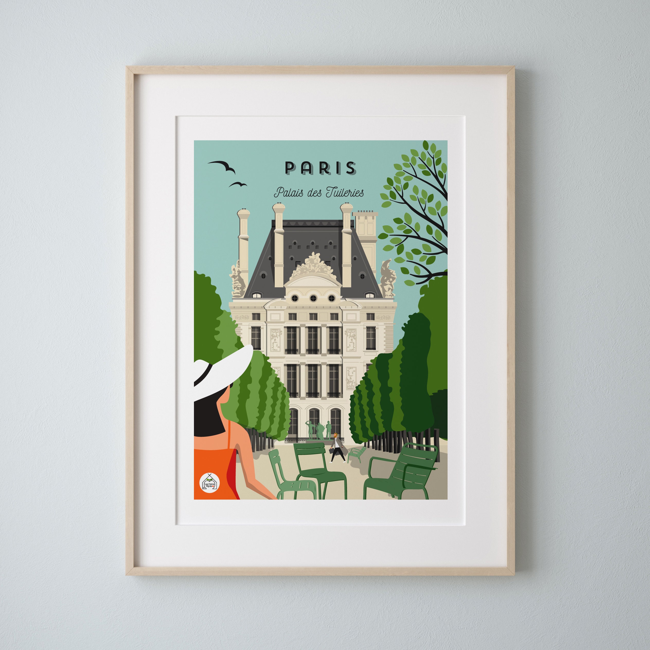 Affiche Paris 30x40cm - Palais Des Tuileries/ Serie Douce France