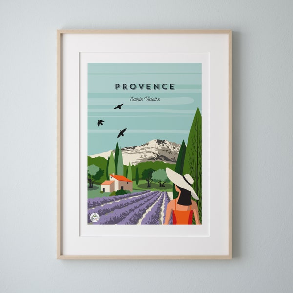 Affiche PROVENCE Vintage 30x40cm - Sainte Victoire/serie Douce France