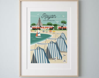 Affiche "Royan" 30x40cm"- Côte de beauté/serie Bain de Mer