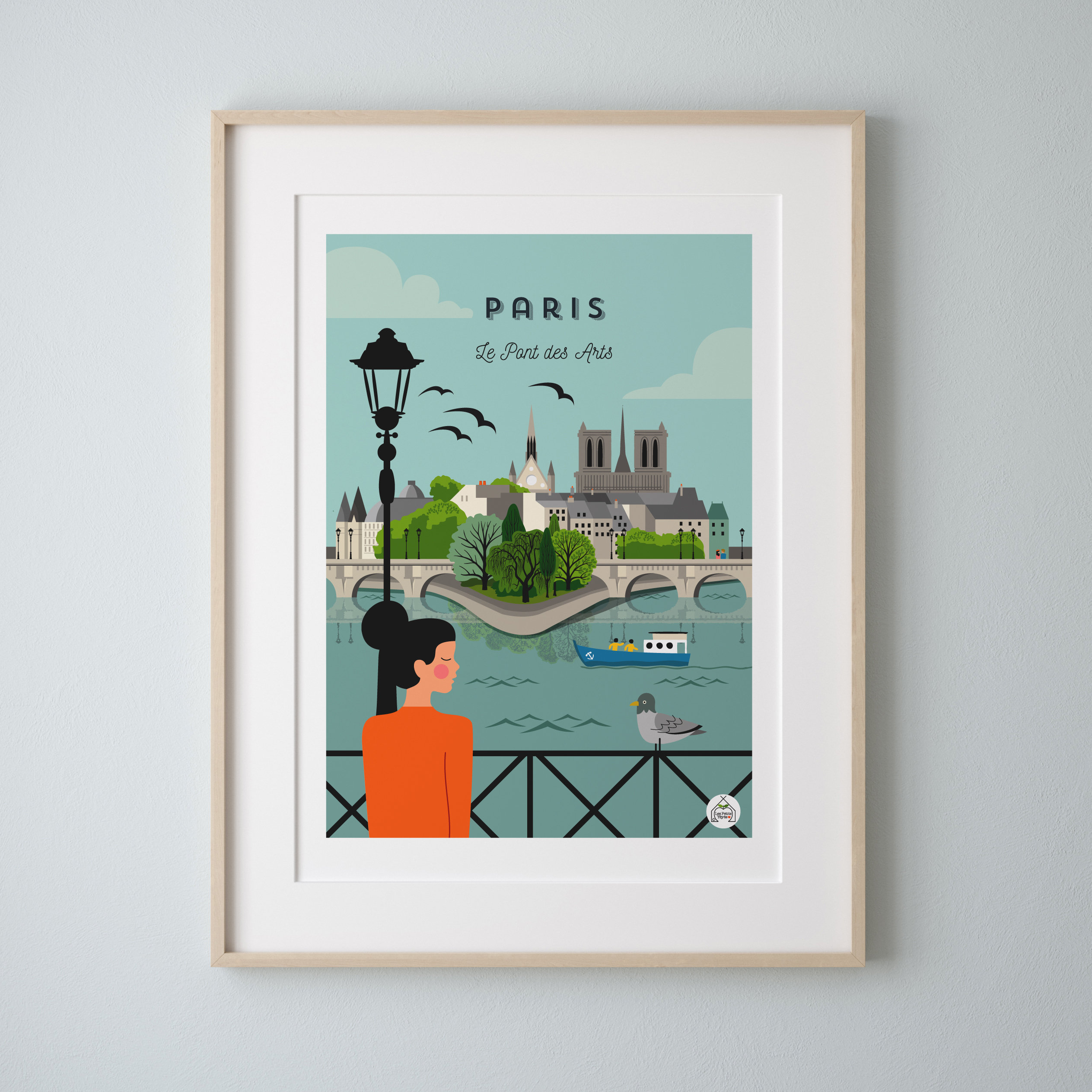 Poster Paris Vintage 30x40cm Le Pont Des Arts Serie Douce Etsy Israel