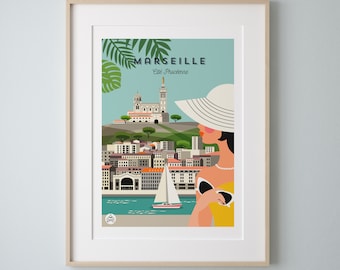 Poster MARSEILLE Vintage 30x40cm - Phocaean City / Sweet Series France