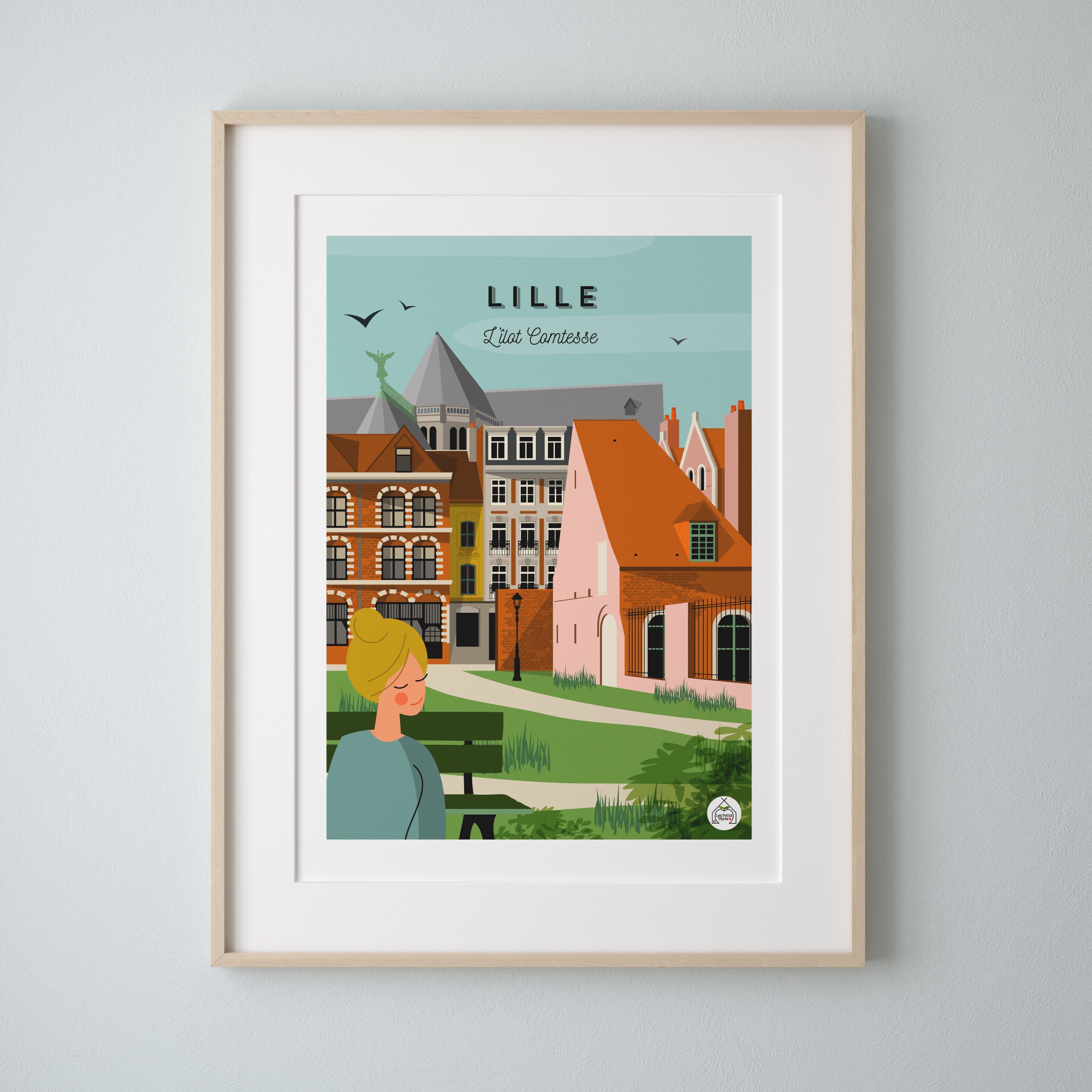 Affiche Lille Vintage 30x40cm - L'îlot Comtesse/Serie Douce France