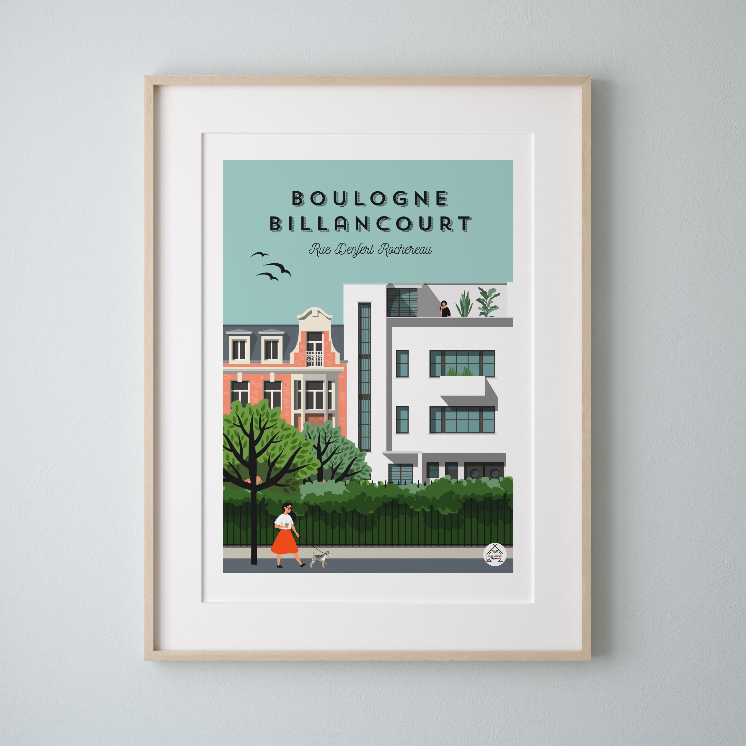 Affiche Boulogne Billancourt Rue Denfert Rochereau 30x40cm - Série Douce France
