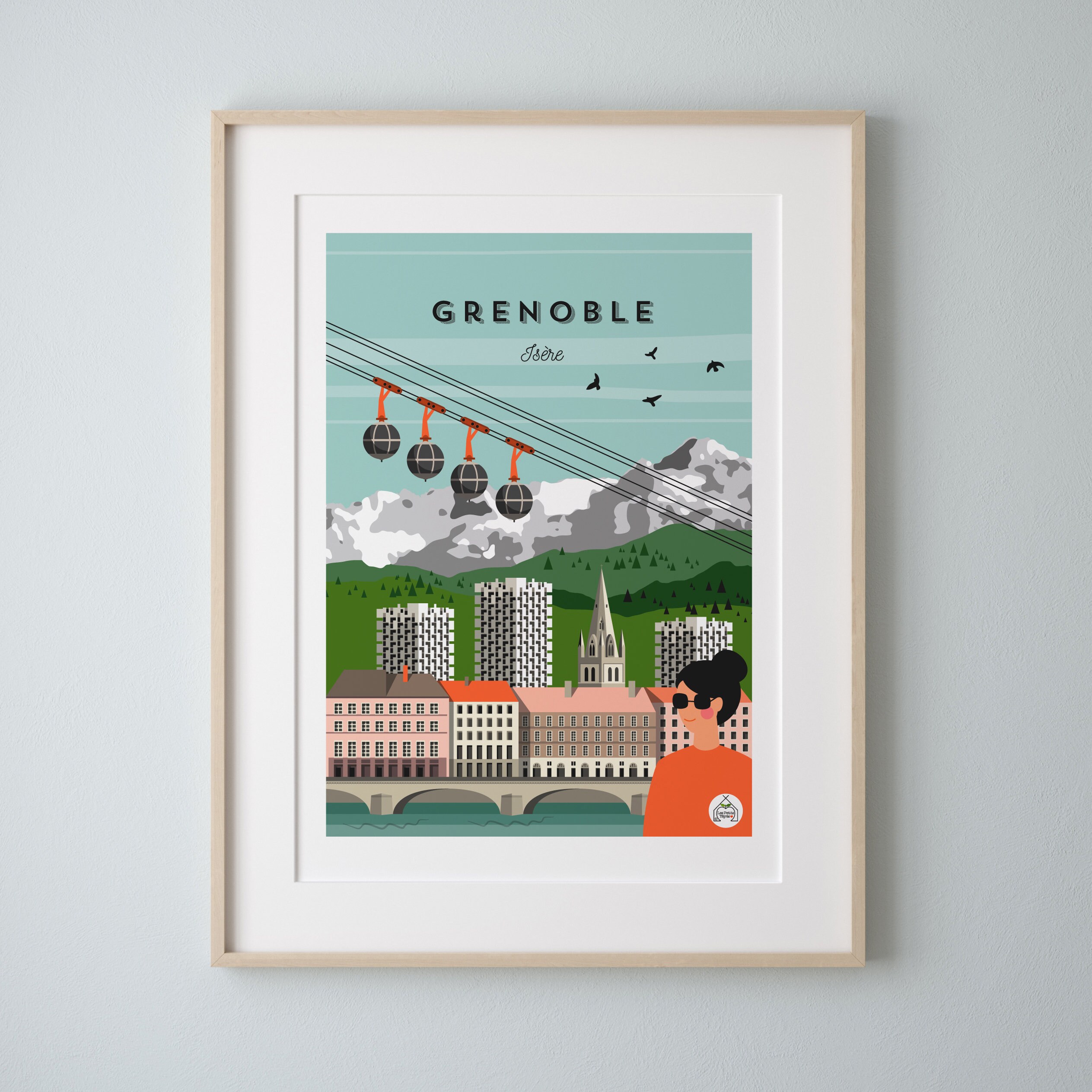 Affiche Grenoble Isère 30x40cm - Série Douce France