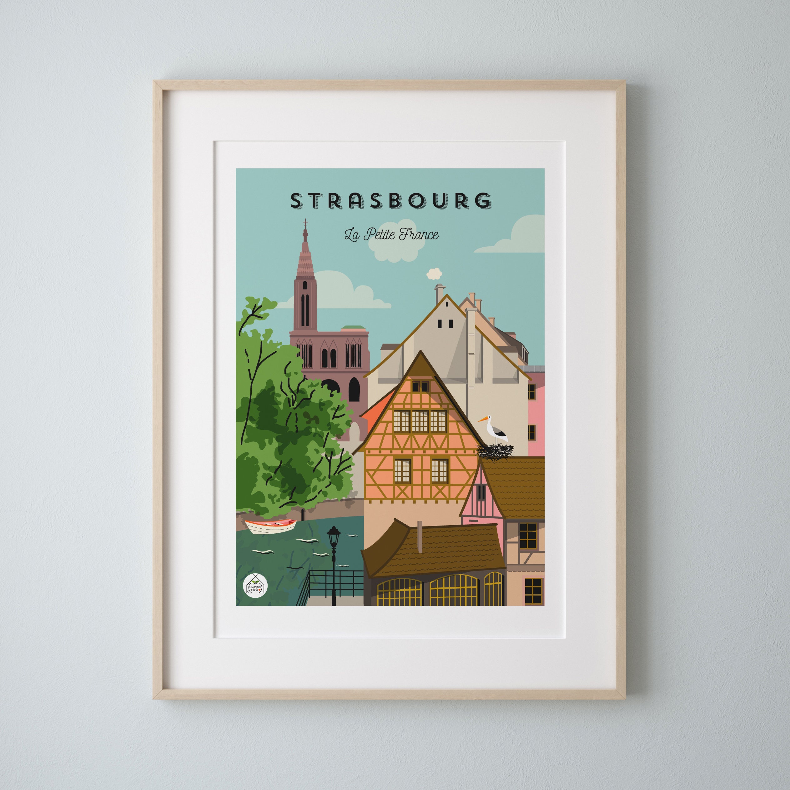 Affiche Strasbourg Vintage 30x40cm - La Petite France/Serie Douce France