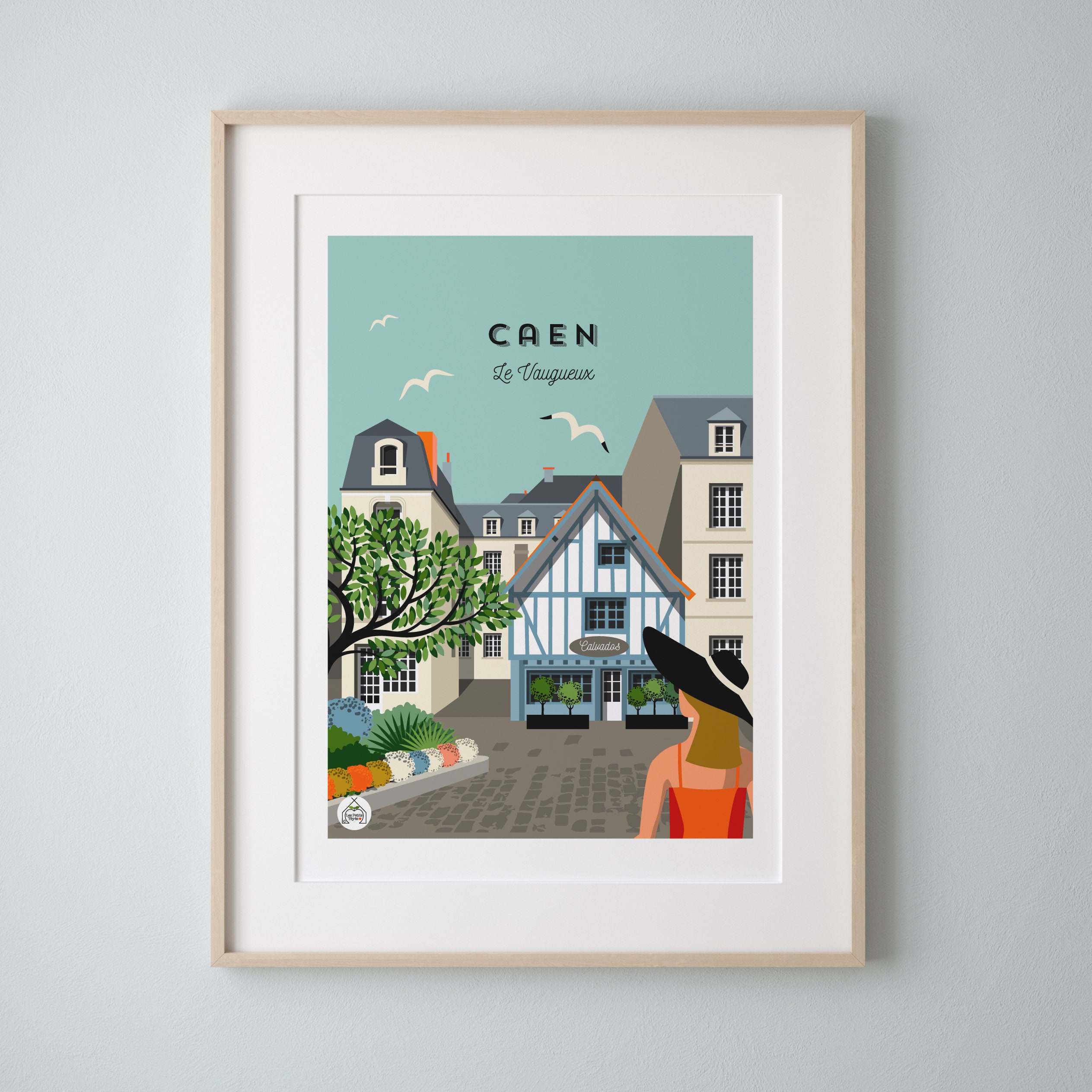 Affiche Caen Le Vaugueux 30x40cm - Série Douce France