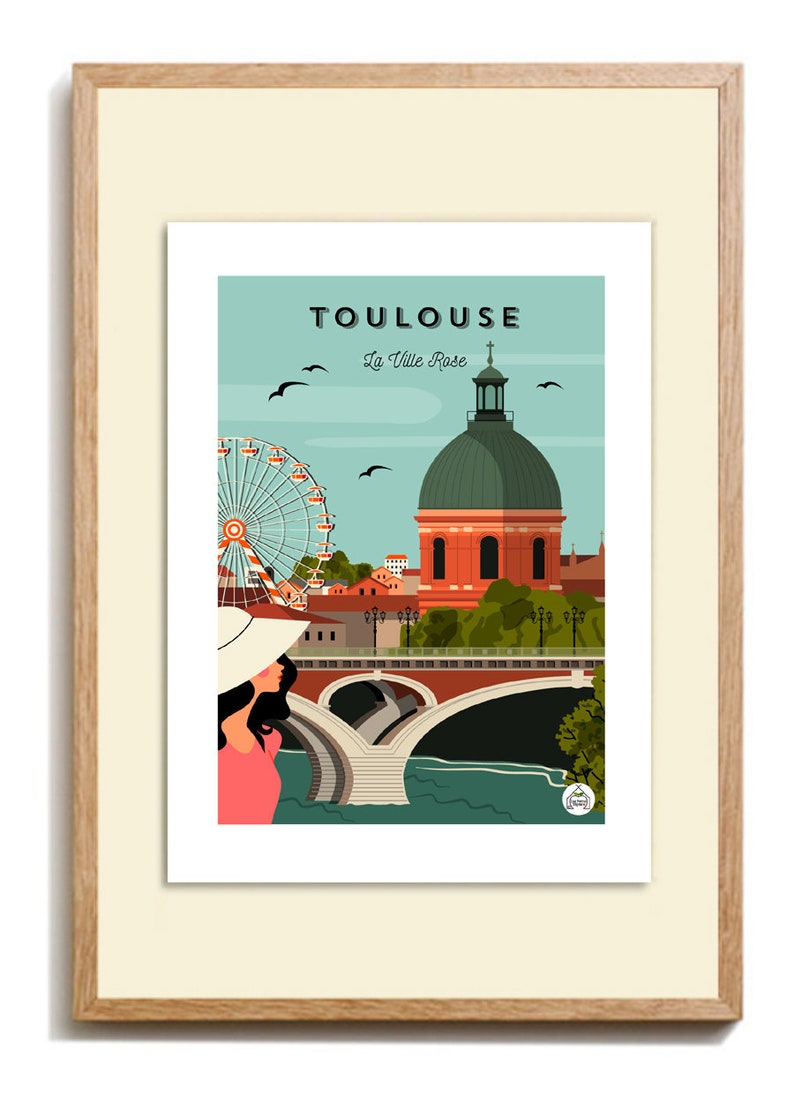 Affiche Toulouse Vintage 30x40cm La Ville Rose/serie Douce Etsy