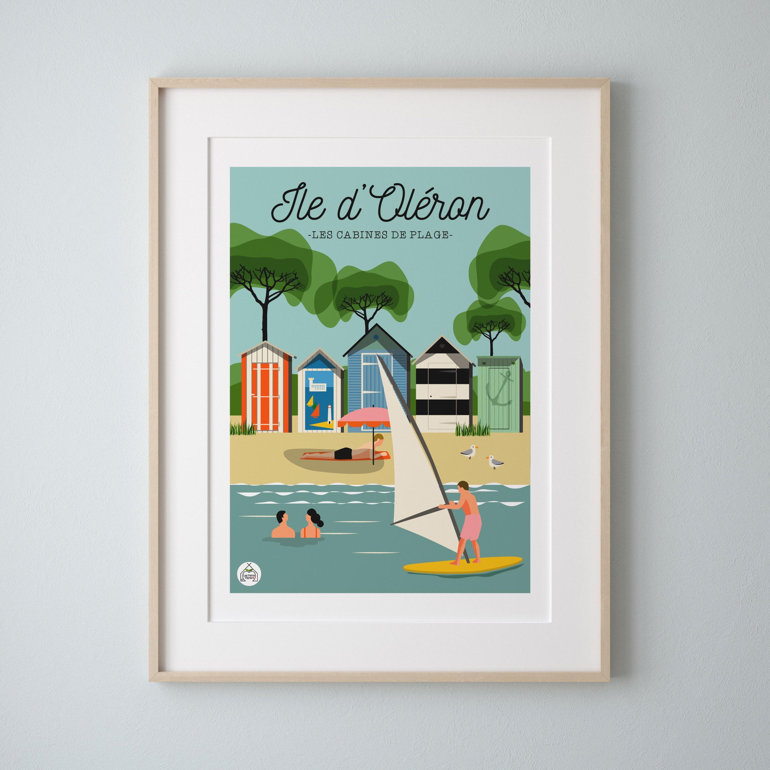 Affiche Ile d'oléron - Les Cabines de Plage/Serie Bain de Mer