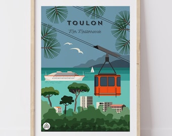 Affiche TOULON - Mer Méditerranée