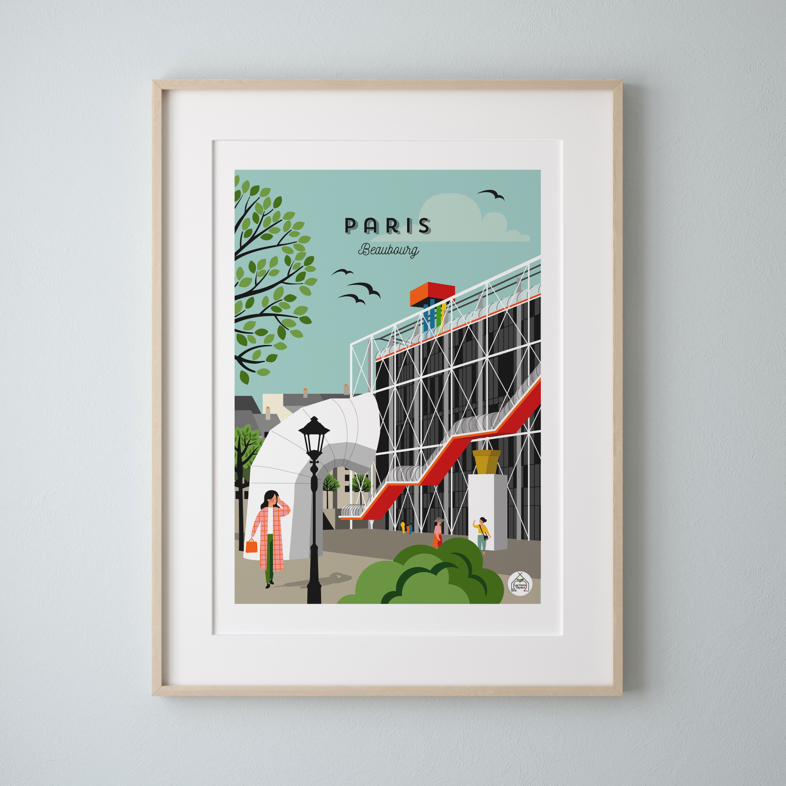 Affiche Paris Vintage 30x40cm -Beaubourg - Série Douce France
