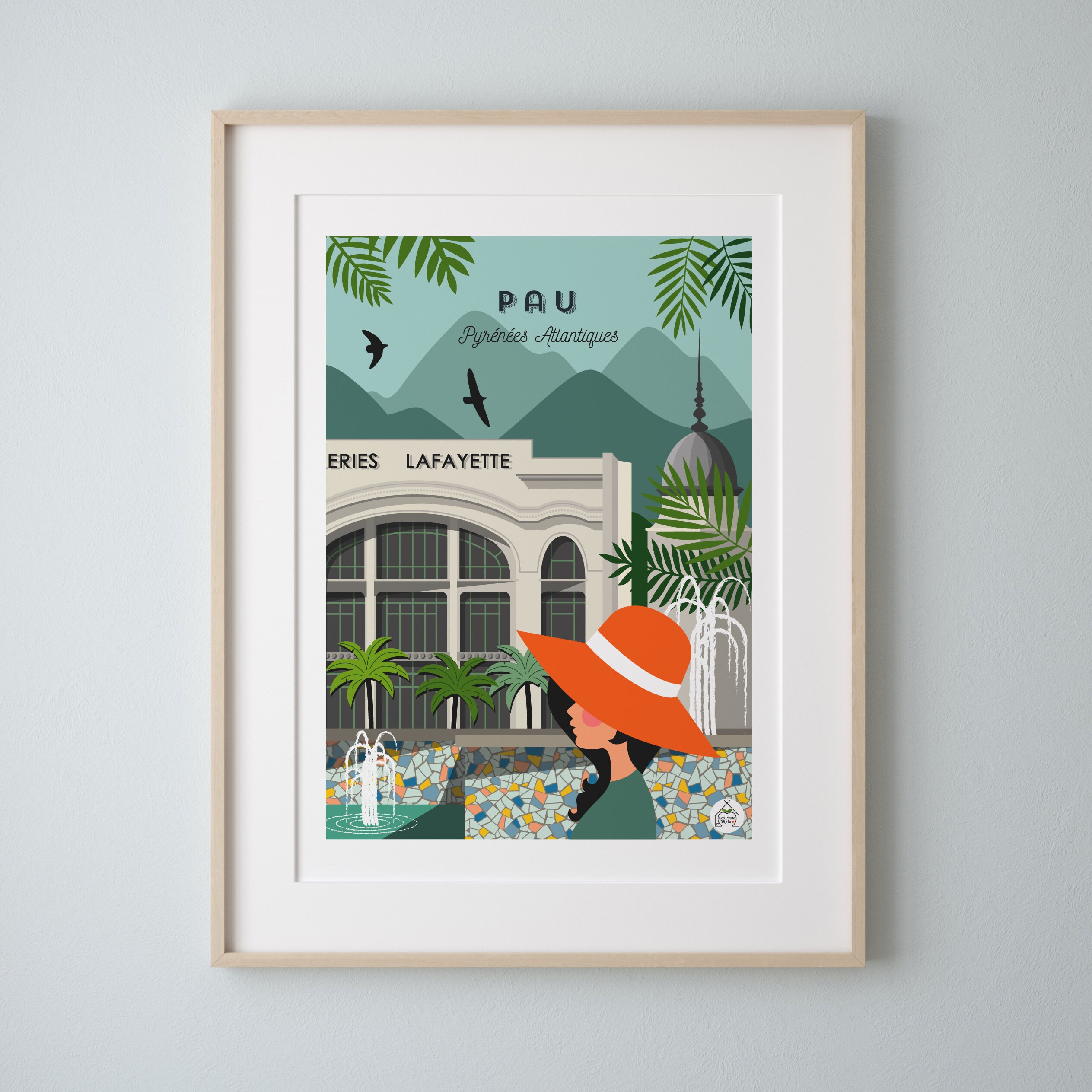 Affiche Pau Vintage 30x40cm - Pyrénées Atlantiques/ Série Douce France