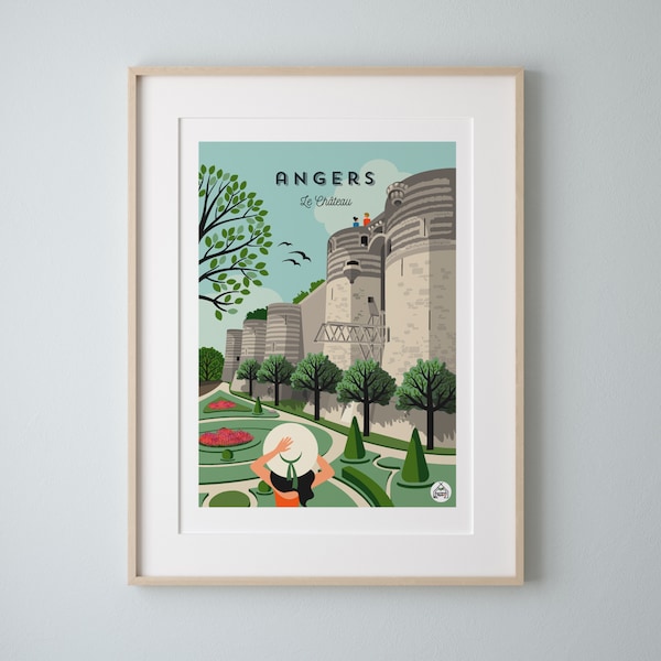 Affiche ANGERS 30x40cm - La Château/ serie Douce France