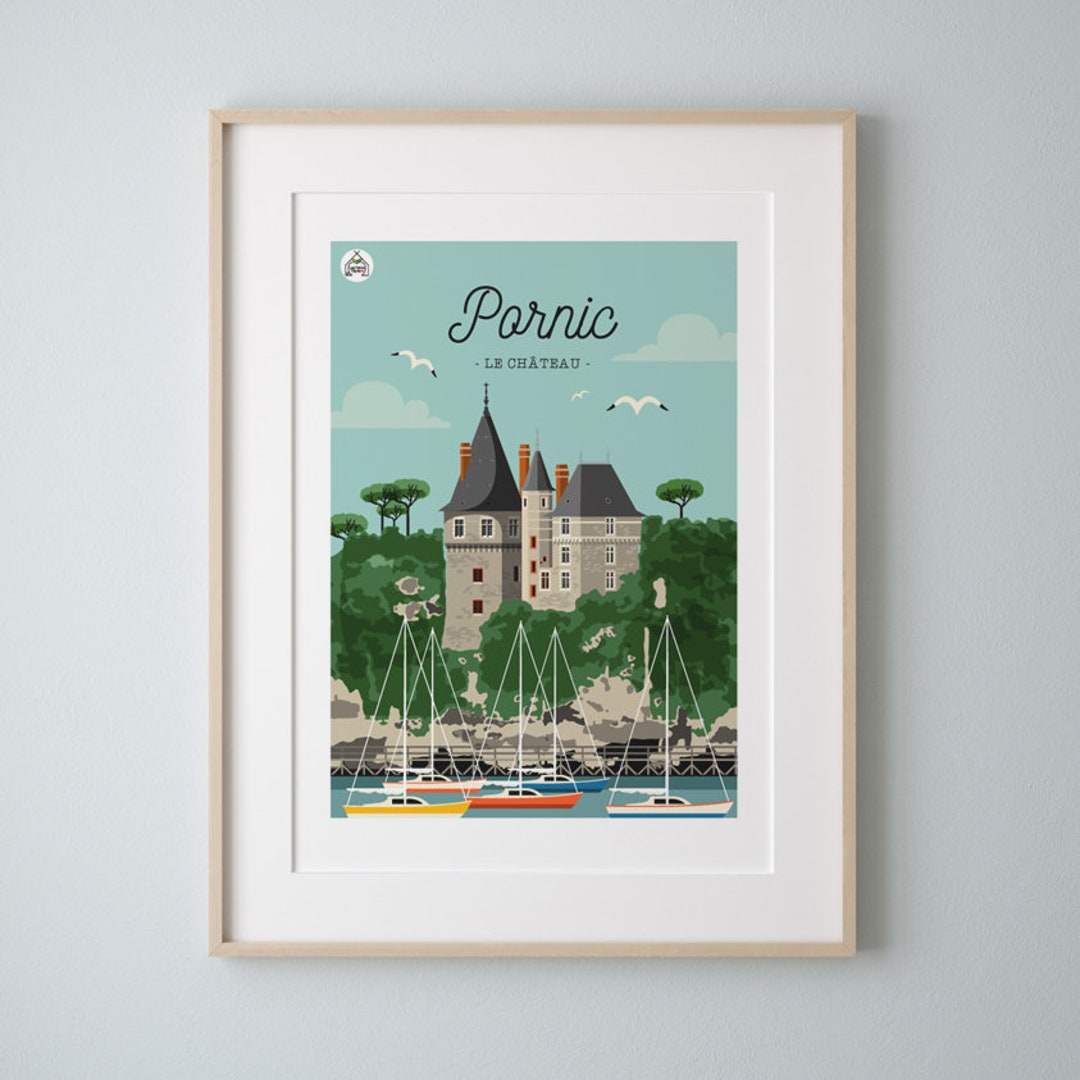 affiche-pornic-le-ch-teau-s-rie-bain-de-mer-etsy-france