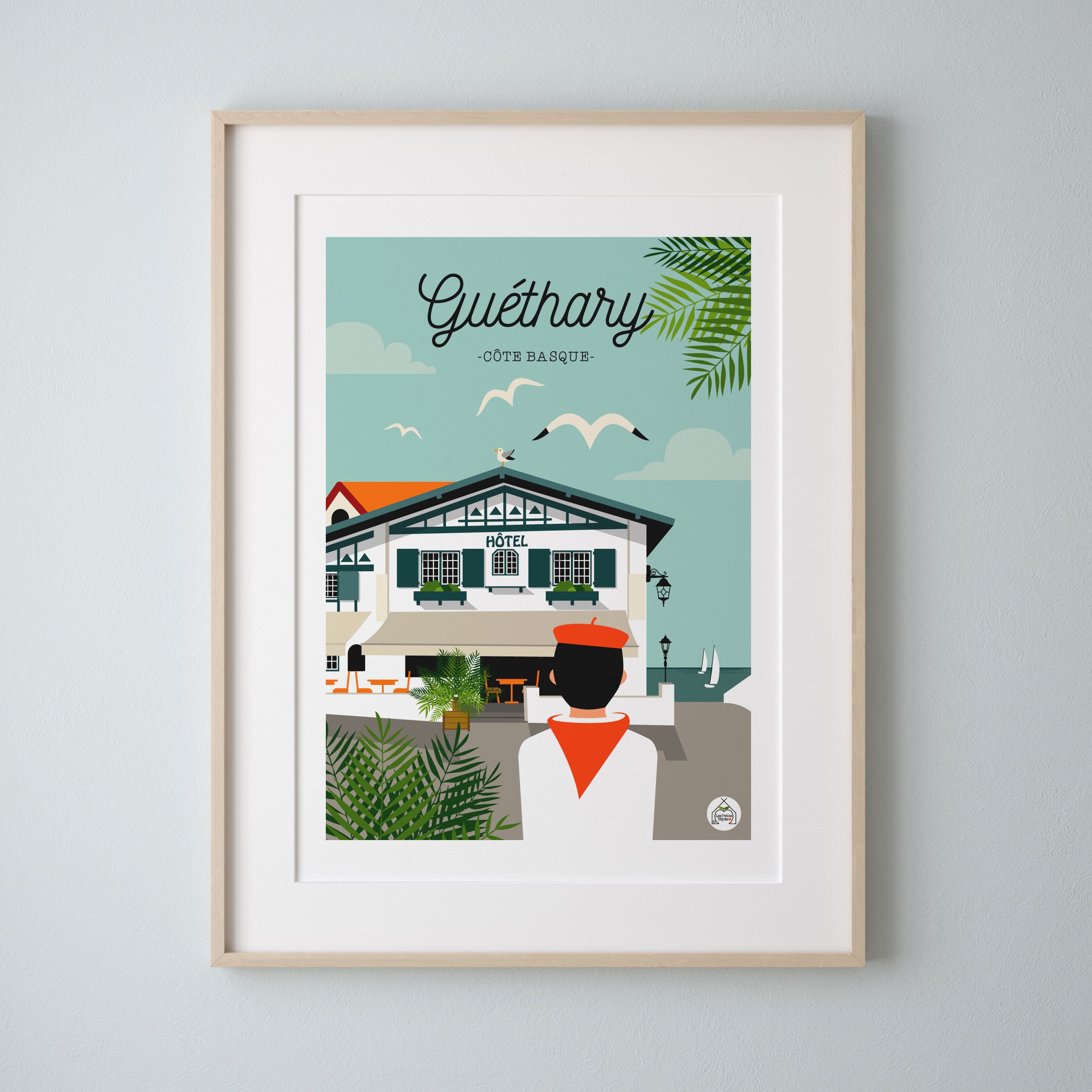 Poster Guethary 30x40cm Basque Coast Series Etsy Ireland