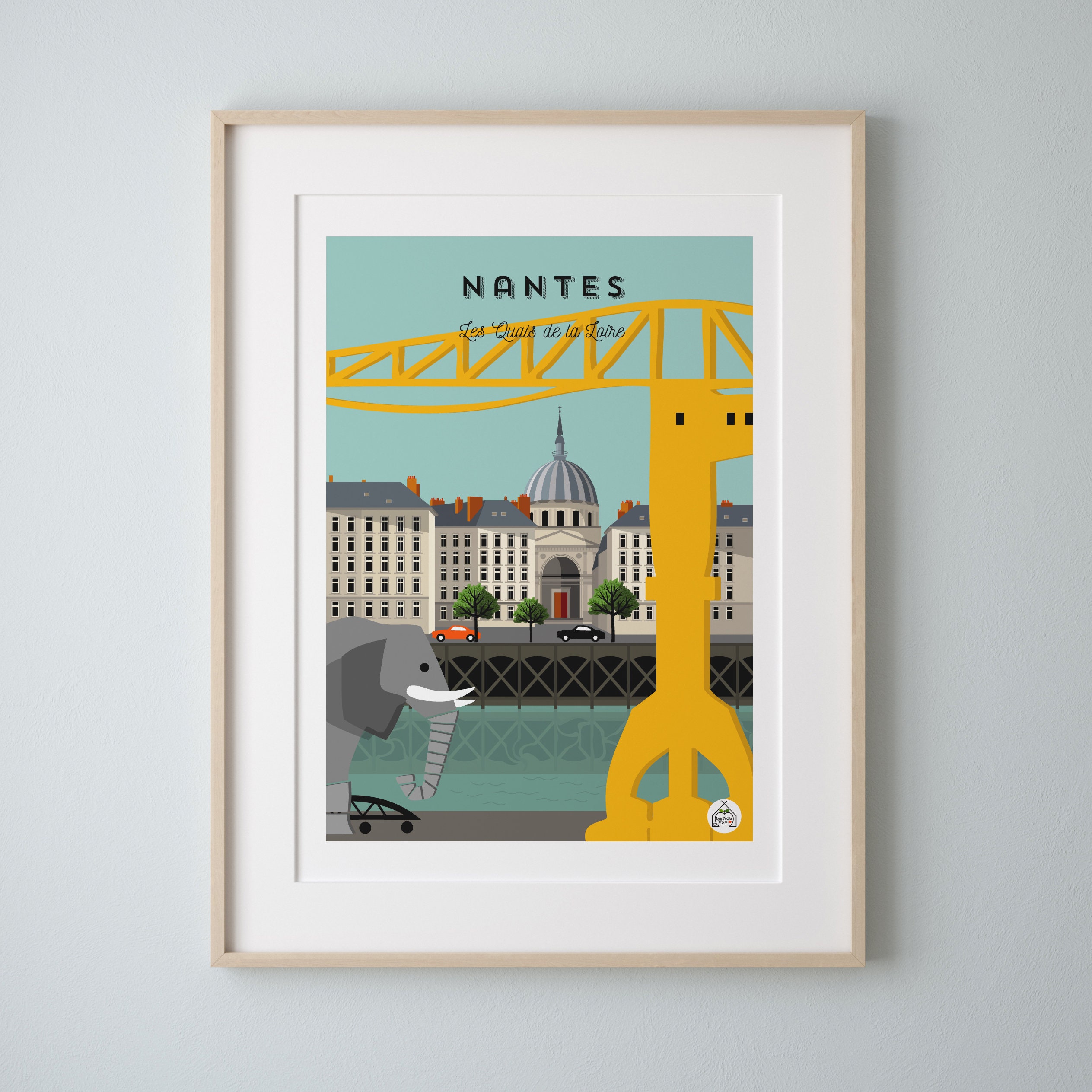 Affiche Nantes Vintage 30x40cm - Les Quais de La Loire/Serie Douce France
