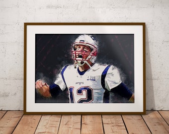 New England Patriots Luster Art Print Super Bowl 53 Tom Brady The Goat