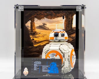 Display Case for LEGO BB-8 set 75452 | Star Wars BB8 Acrylic Case | Jakku Desert Background | Dustproof LEGO Star Wars Collector Display
