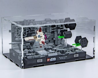 Acrylic display case for Lego® Death Star™ Trench Run Diorama set 75329 - Made in USA