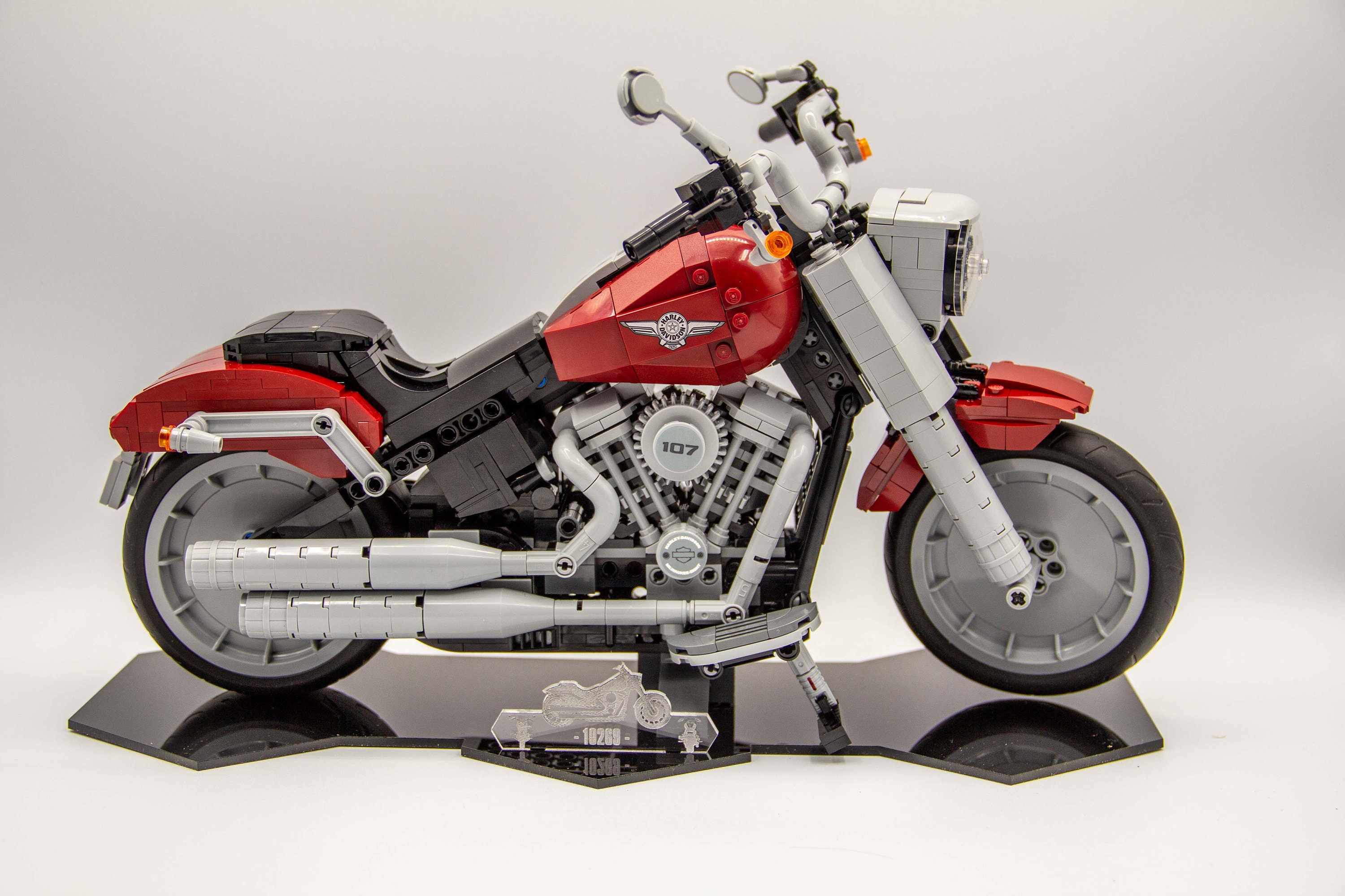 Display stand for LEGO® Creator: Harley Davidson Fatboy (10269