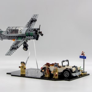 Acrylic display stand for Lego® Indiana Jones ™ Fighter Plane Chase set 77012 - Made in USA