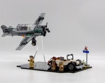 Acrylic display stand for Lego® Indiana Jones ™ Fighter Plane Chase set 77012 - Made in USA