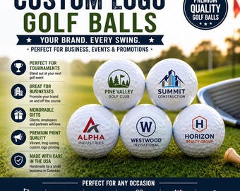 Custom Logo Golf Balls – Personalized Business Golf Balls – Corporate Golf Gifts – Golf Balls for Events, Tournaments & Promotions