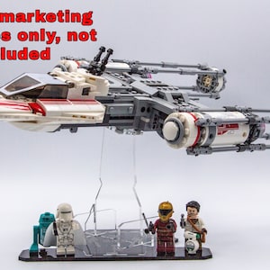 Acrylic display stand for Resistance Y-Wing Starfighter™ set 75249 - Made in USA
