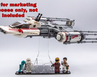 Expositor de acrílico para el juego Resistance Y-Wing Starfighter™ 75249 - Fabricado en EE. UU.