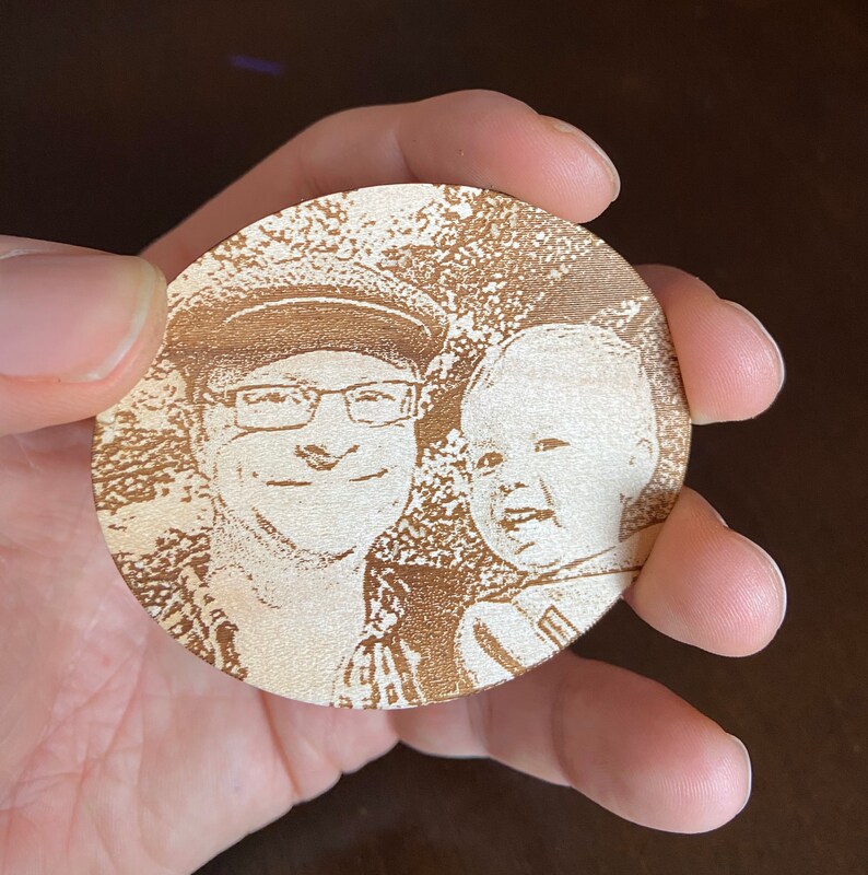 Custom photo wood sticker photo sticker engraved photo Etsy