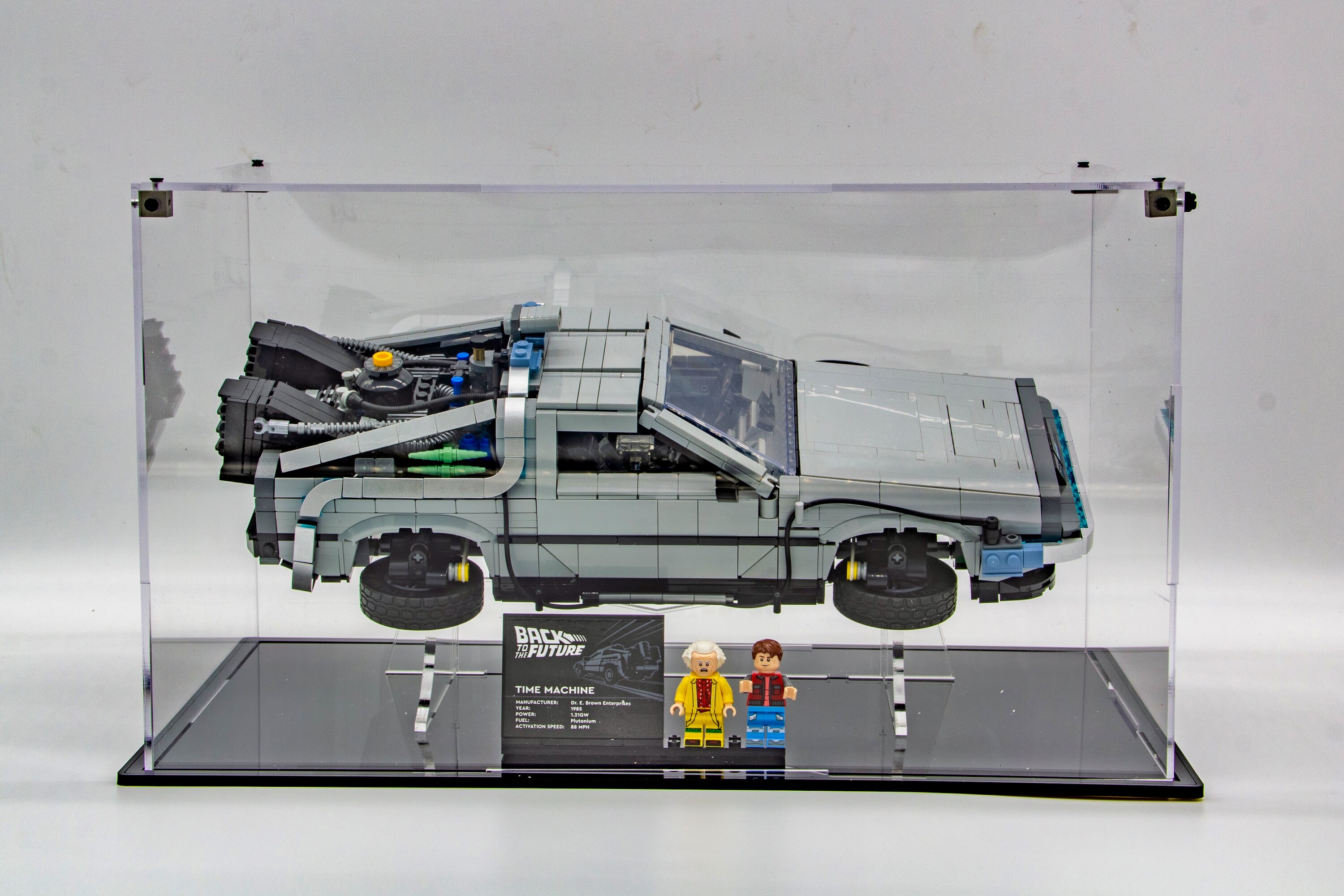 Acrylic Display Case for Back to the Future Time Machine Set 10300