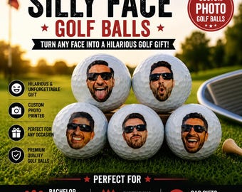Funny Face Golf Balls – Custom Photo Golf Balls – Bachelor Party Golf Gift – Funny Golf Gift for Men – Gag Gift for Golfers