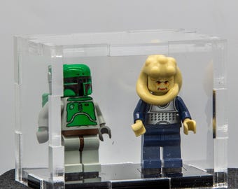 Acrylic display case for Two Lego mini figures - Made in USA