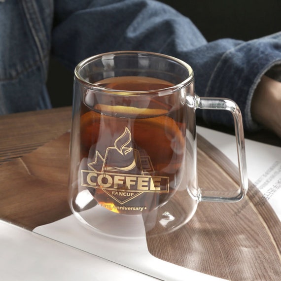 Transparent Double Insulated Coffee Cup With Handle - Etsy