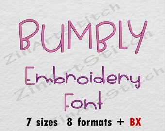 Bumbly Embroidery Font Machine Embroidery Design Instant Download Monogram Alphabet 7 Sizes 8 Formats BX