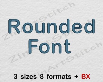 Rounded Block Machine Embroidery Font Monogram Alphabet 3 Sizes 8 Formats BX