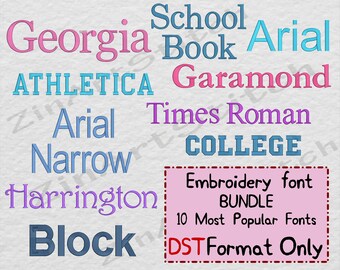 Embroidery Fonts Pack 10 Best Sellers embroidery fonts Bundle Instant Download Alphabet Script Letters Monogram 5 Sizes ONLY DST format