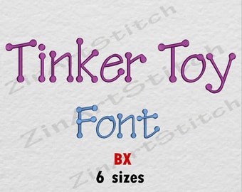 Tinker Toy Embroidery Font Machine Embroidery Design Punctuations and numbers Instant Download Monogram Alphabet 6 Sizes BX